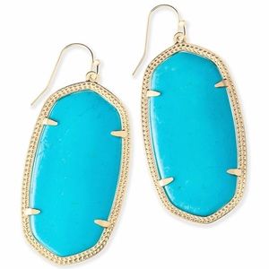 Kendra Scott Danielle Gold Statement Earrings In Turquoise